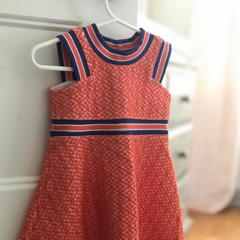Janie and Jack Orange and Navy Dress